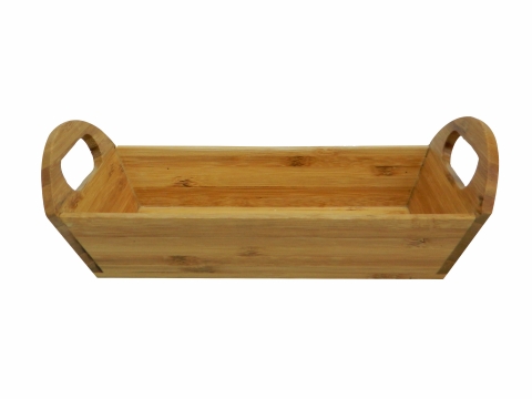 Bamboo bread basket with handle